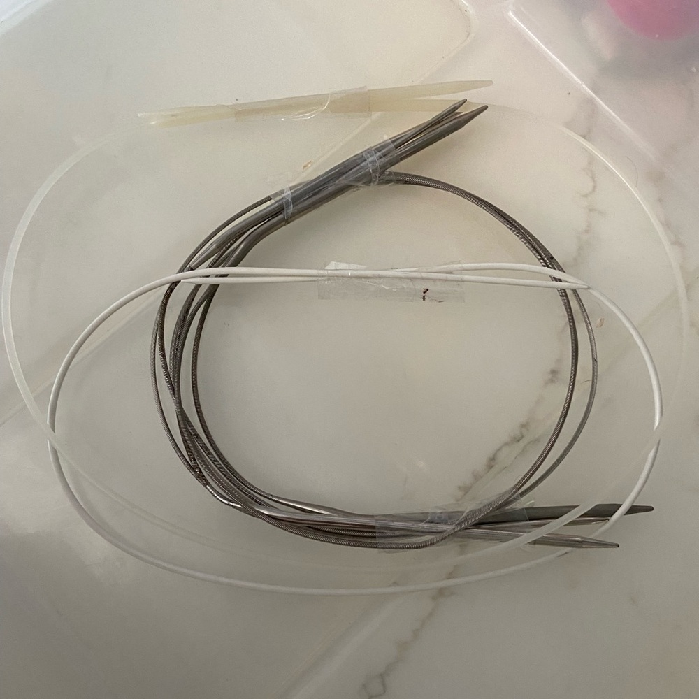 6PC. Lot Metal and Plastic Crochet Circular KNITTING NEEDLES